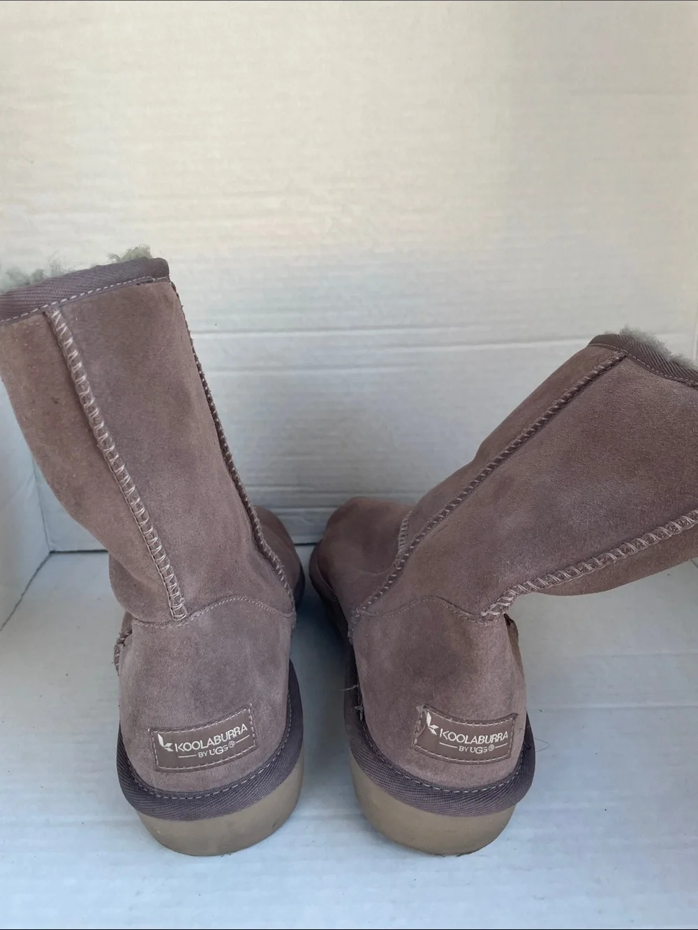 Koolaburra by UGGS Mid-Calf Suede Shearling Boots - Brown